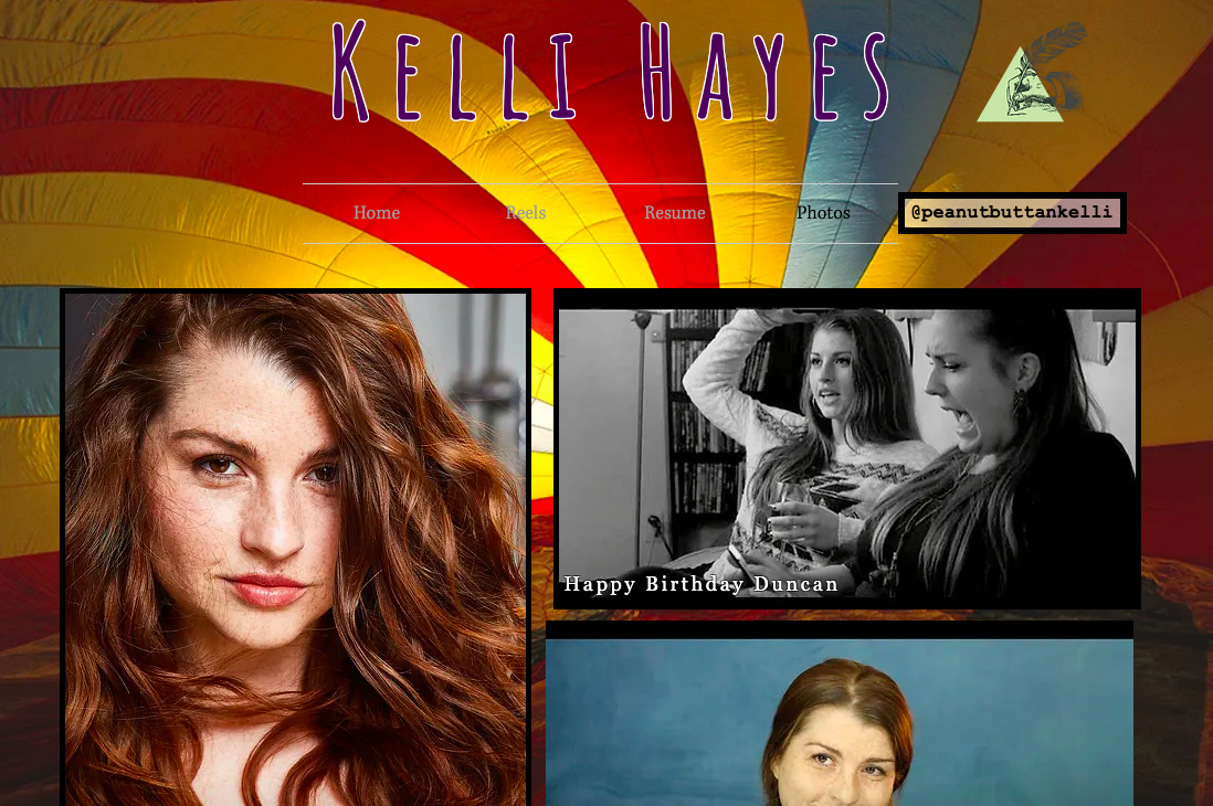 screenshot of Kellis acting website